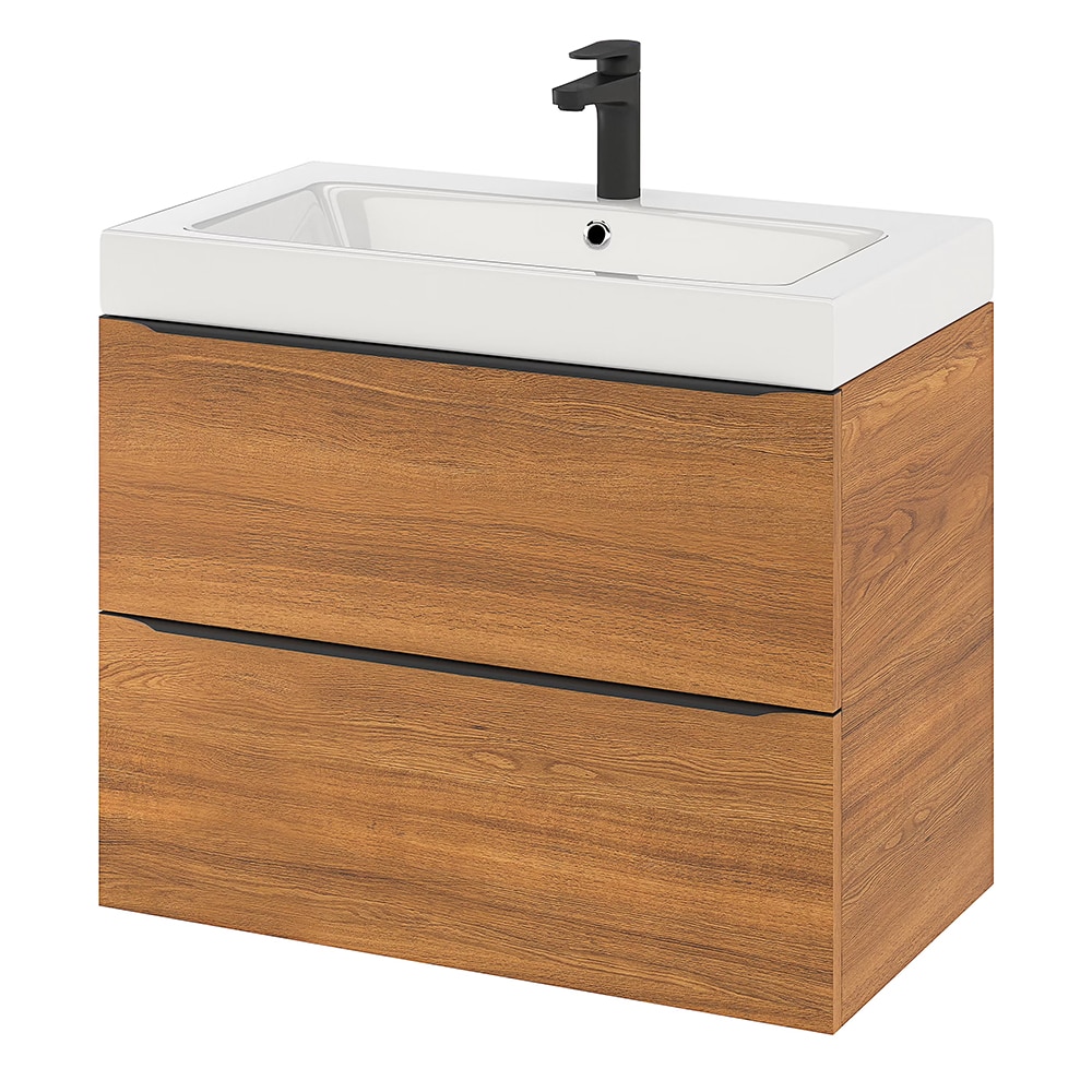 Lavoar baie GOODHOME Duala, rasina, 80 x 45 cm, alb mat