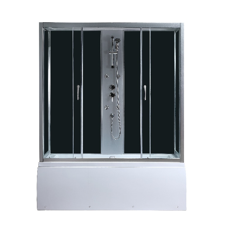 Cabina dus cu hidromasaj GoodHome Onega, dreptunghiulara, 85 x 170 x 215 cm, sticla securizata 5mm, profil argintiu