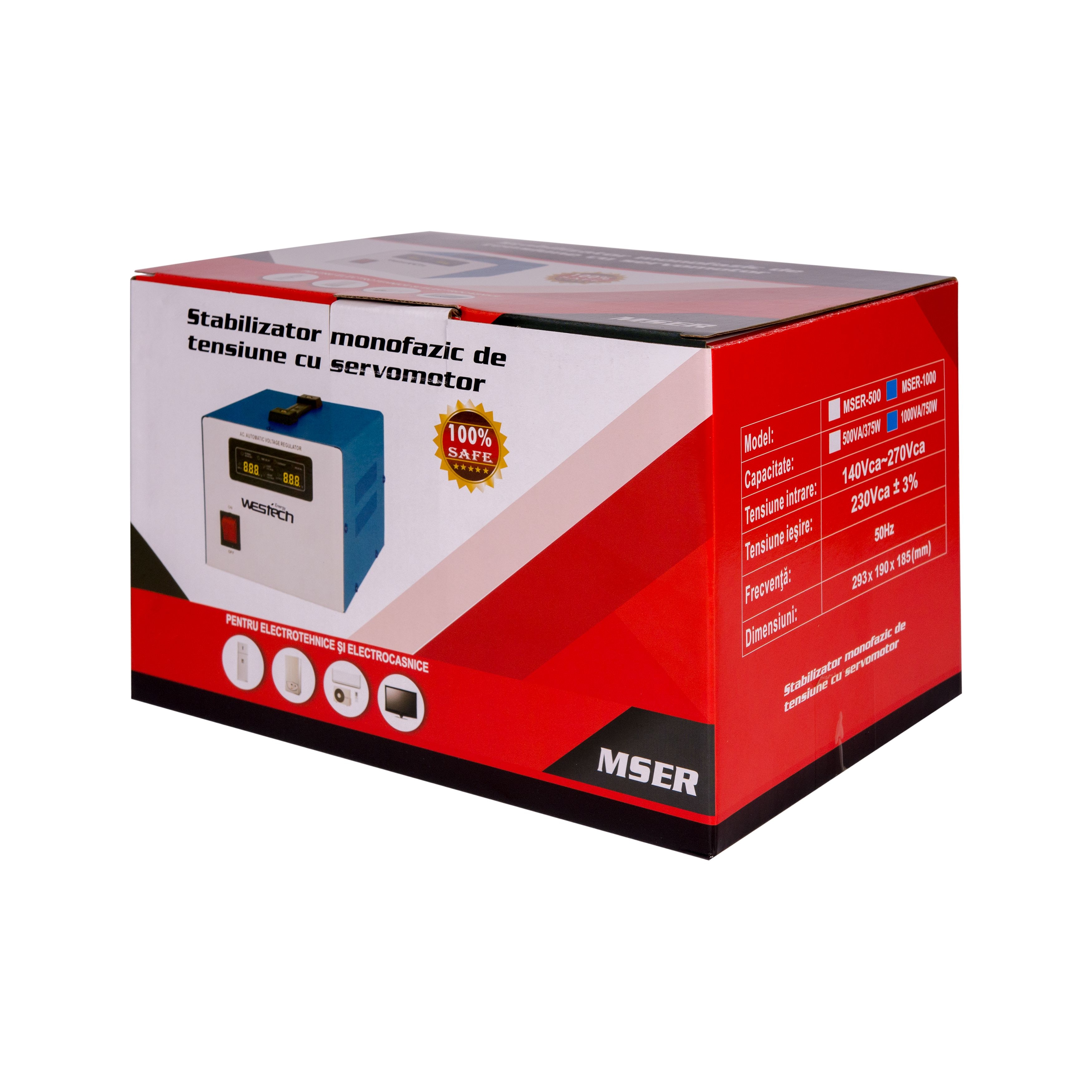 Stabilizator tensiune cu servomotor 1000 VA • Westech