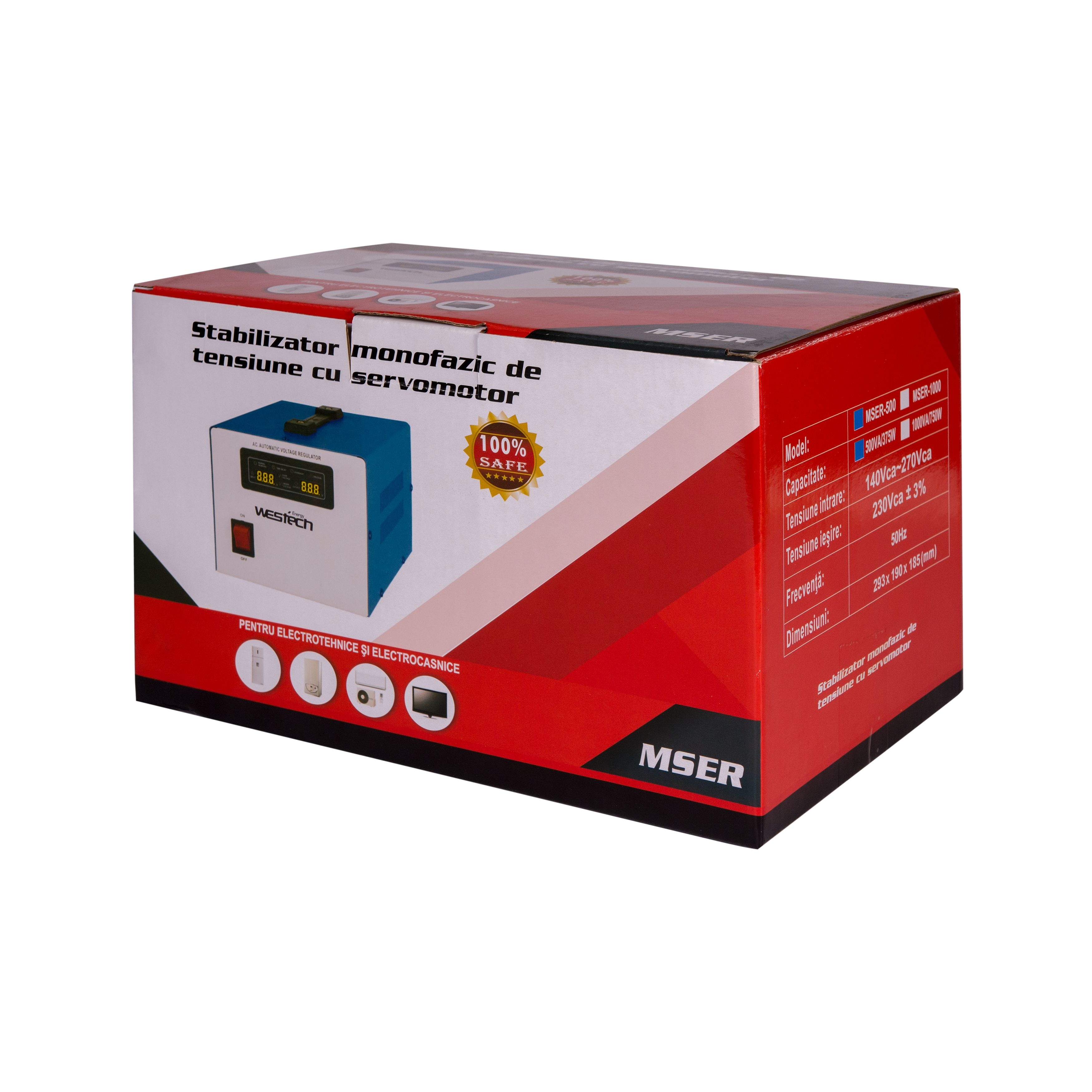 Stabilizator tensiune cu servomotor 500 VA • Westech