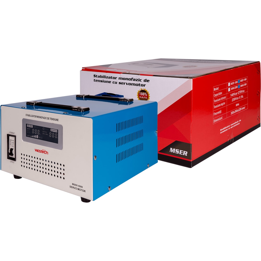 Stabilizator tensiune WESTECH MSER, 5000VA, 3750W, 16.3A