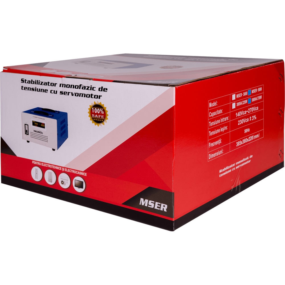 Stabilizator tensiune WESTECH MSER, 5000VA, 3750W, 16.3A