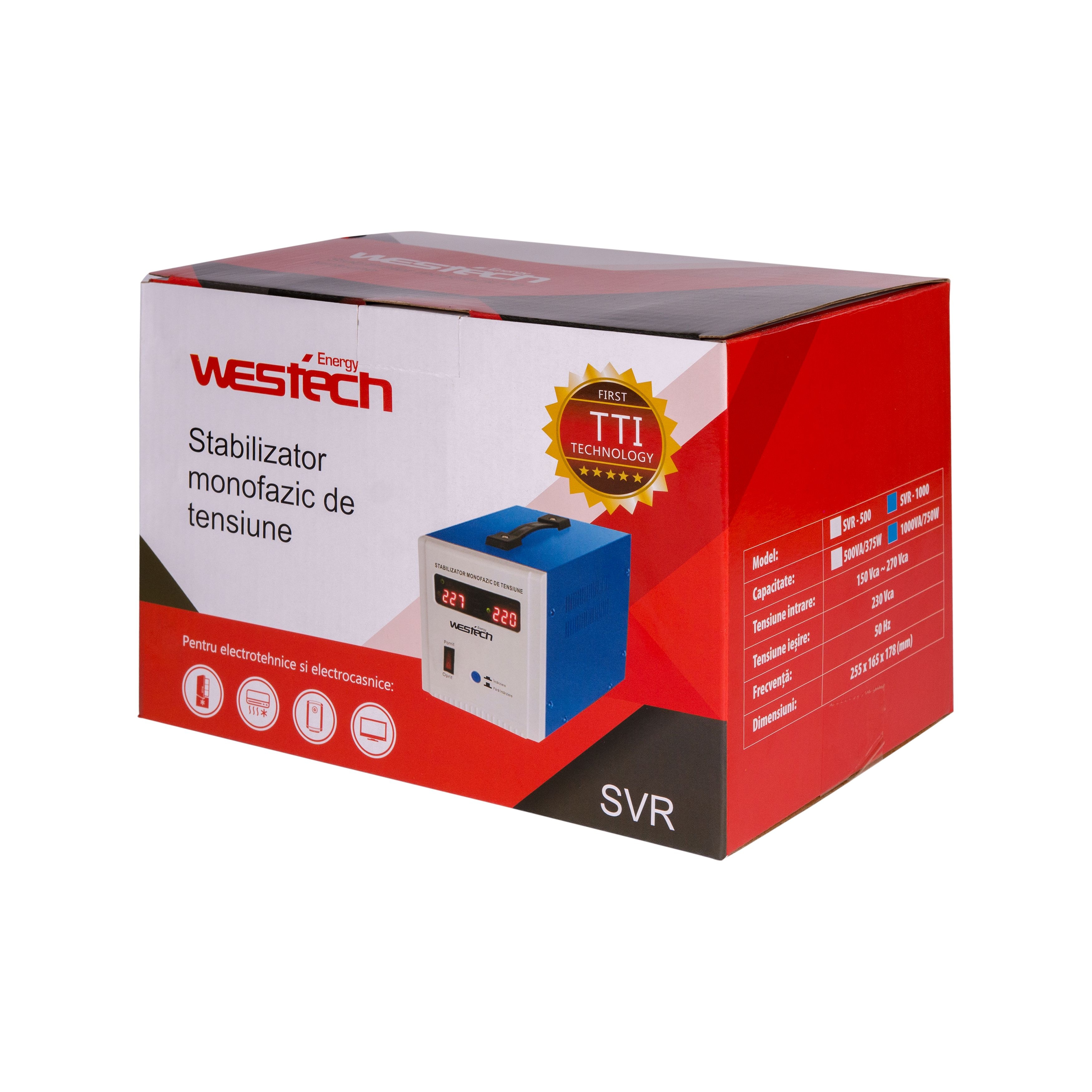 Stabilizator tensiune cu releu 1000 VA • Westech