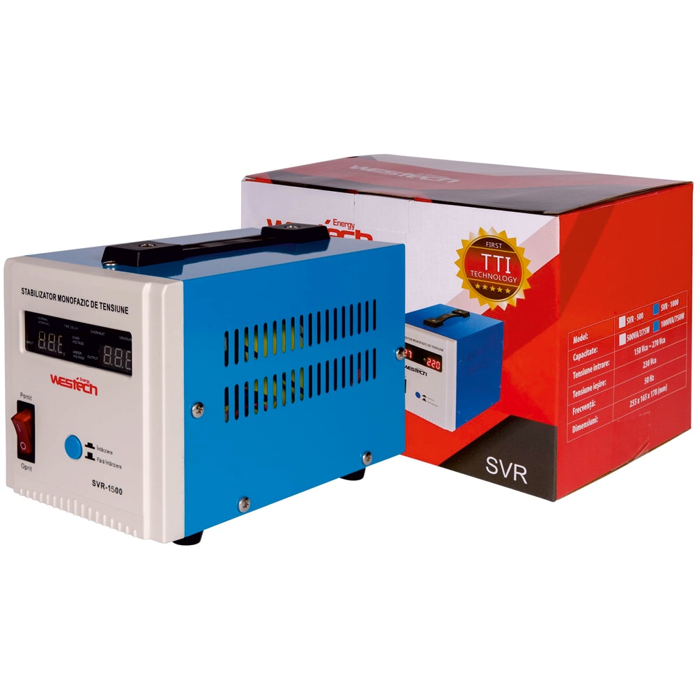 Stabilizator tensiune WESTECH SVR, 1500VA, 1125W, 4.89A