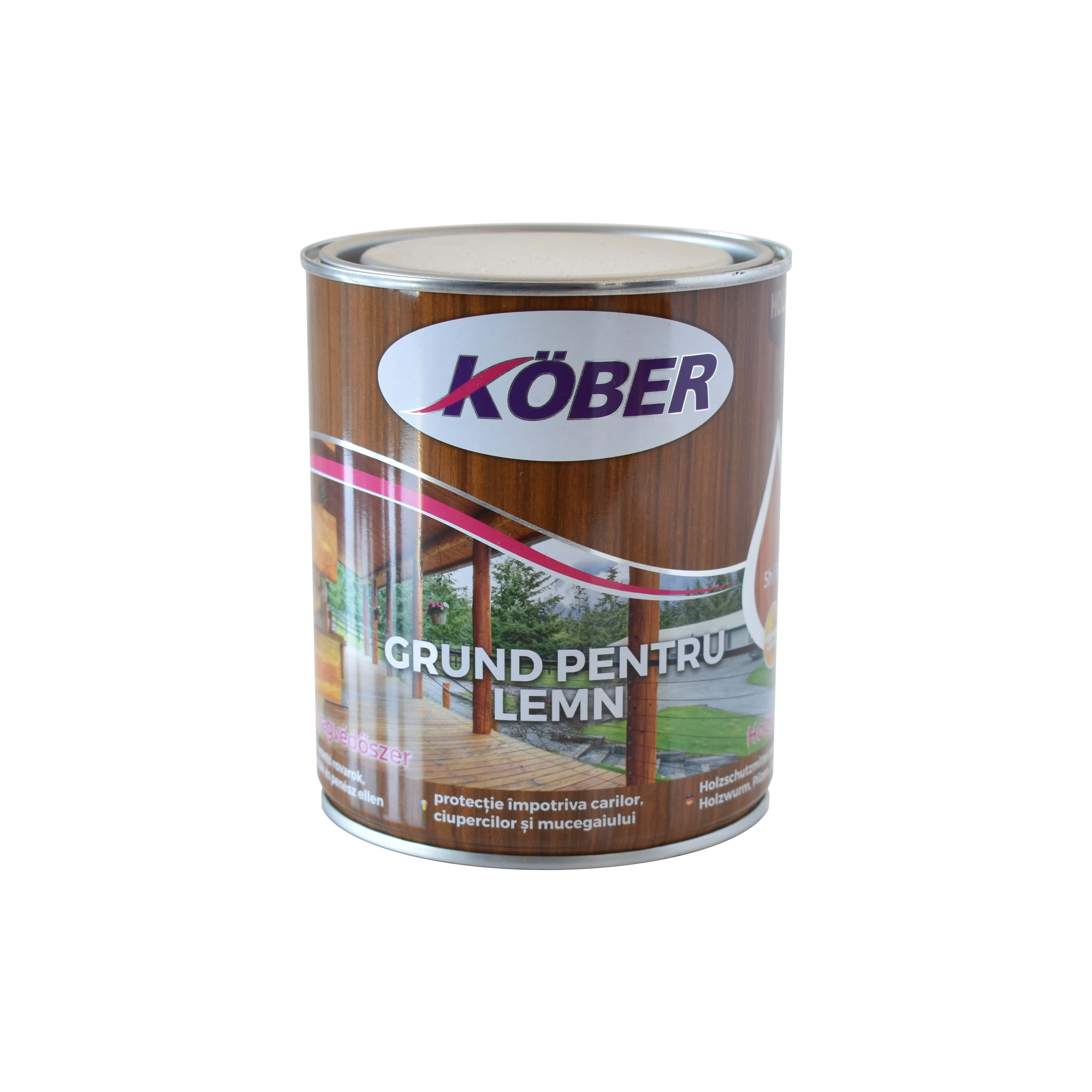 Grund pentru lemn, alb, 0.75 L  Kober