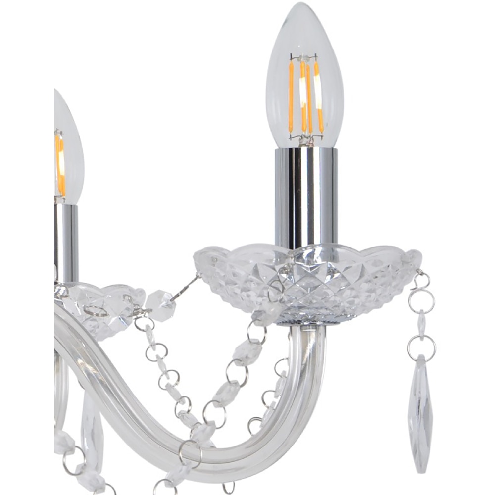 Pendul cu 8 becuri GOODHOME Gacruz, E14, 40W, IP20, crom