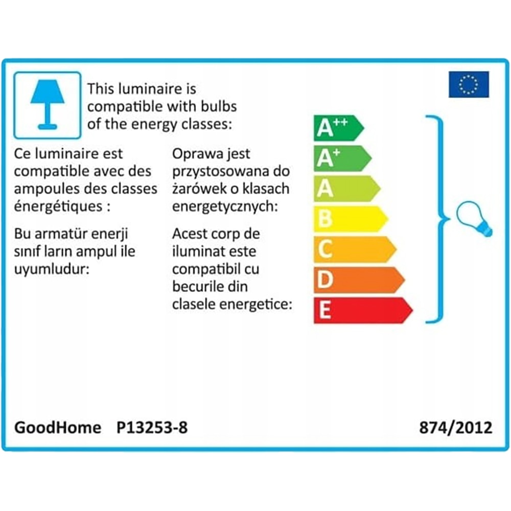 Pendul cu 8 becuri GOODHOME Gacruz, E14, 40W, IP20, crom