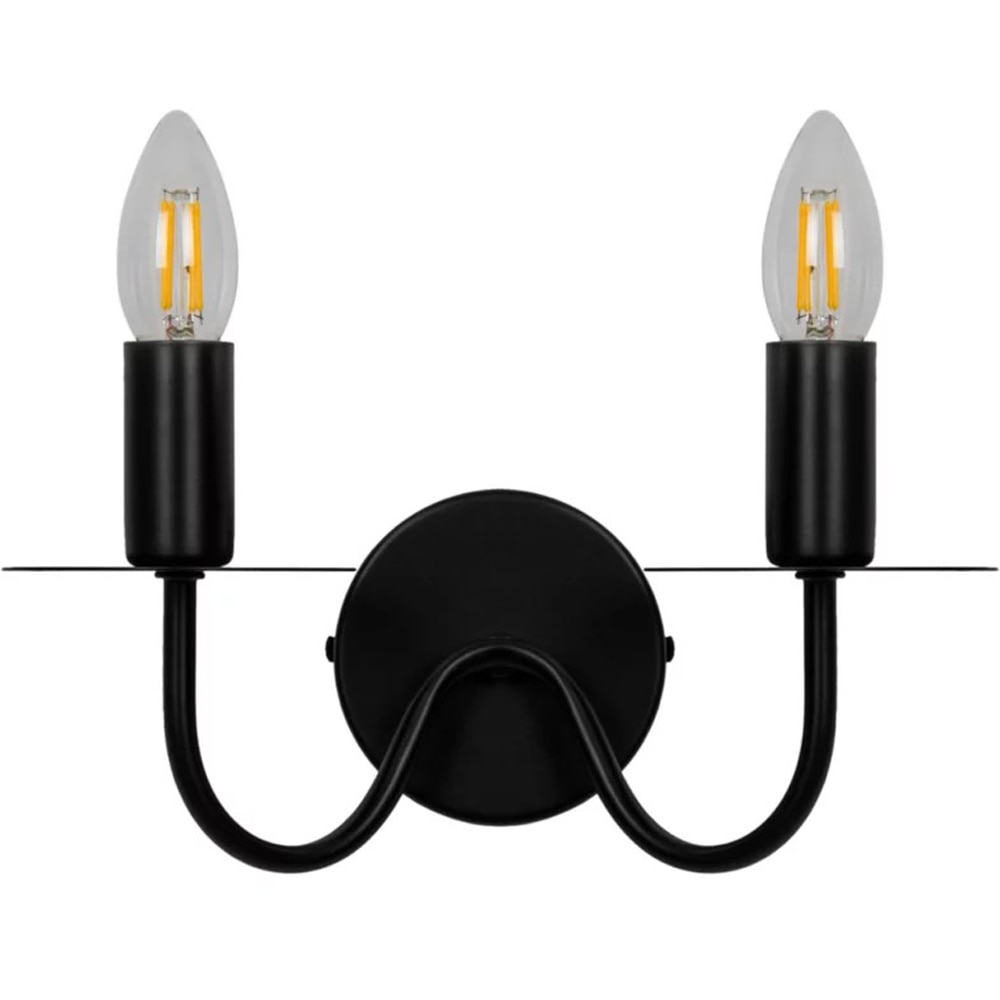 Aplica de perete Mashatu GoodHome, E14, LED compatibil, corp metalic, negru