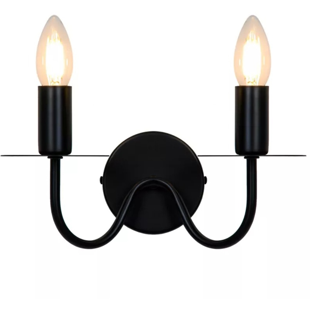 Aplica de perete Mashatu GoodHome, E14, LED compatibil, corp metalic, negru