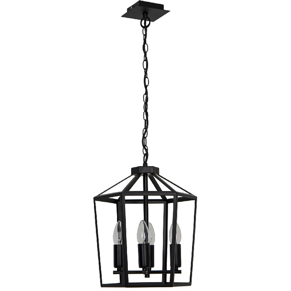 Pendul cu 4 becuri GOODHOME Nantan, E14, 28W, IP20, negru
