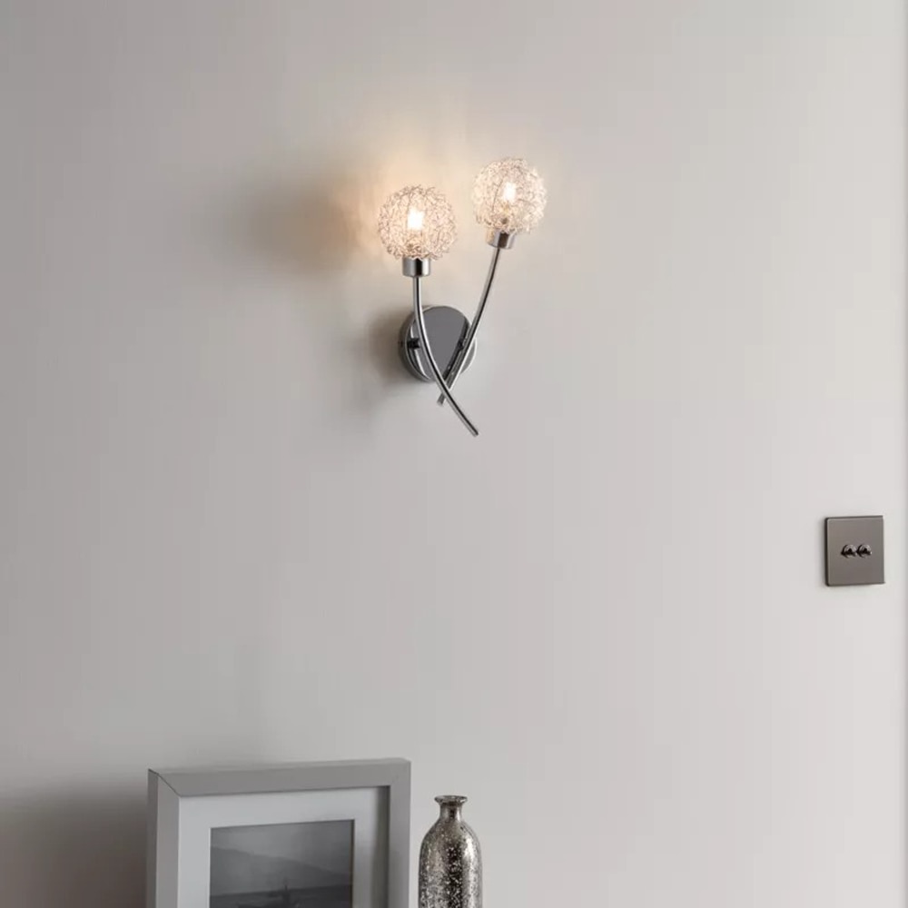 Aplica de perete Phaidros GoodHome, 2  G9, LED compatibil, argintiu