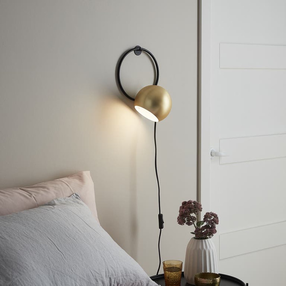 Aplica de perete Toroba GoodHome, 1  E27, LED compatibil, negru-auriu