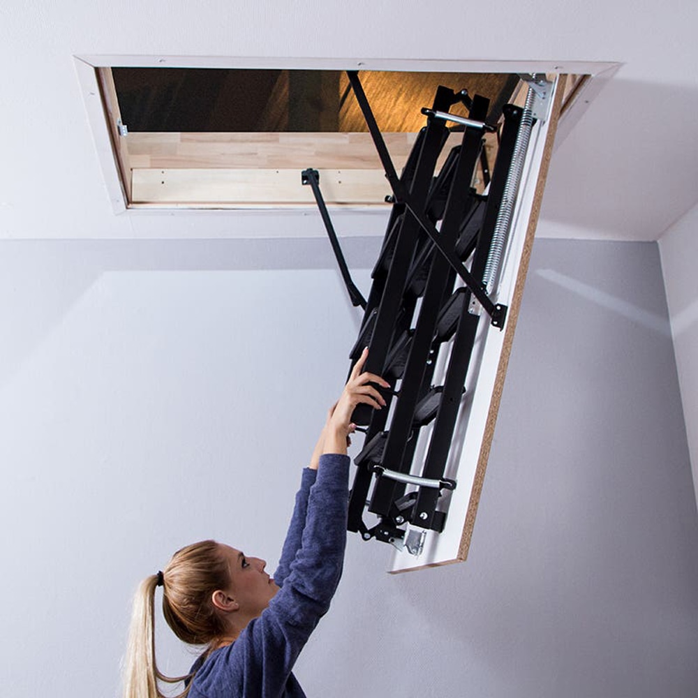 Scara mansarda Profil Metal Step, 110 x 70 x 280 cm, metal/PAL, negru