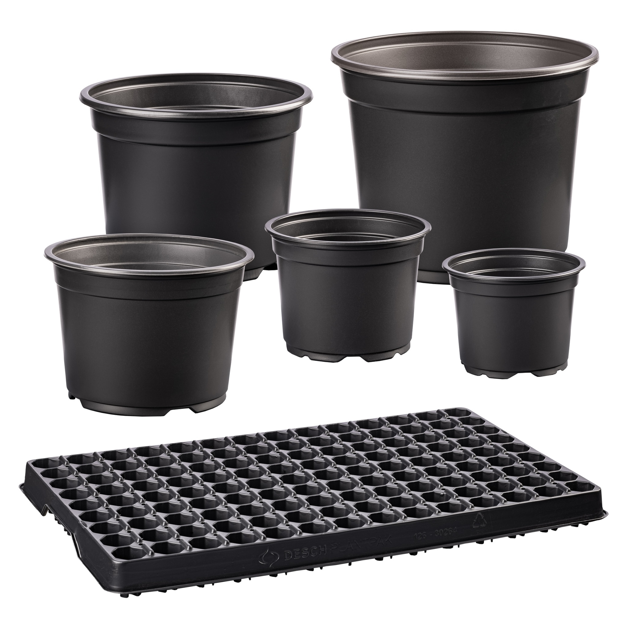 Ghiveci, rotund negru, 10.5 cm