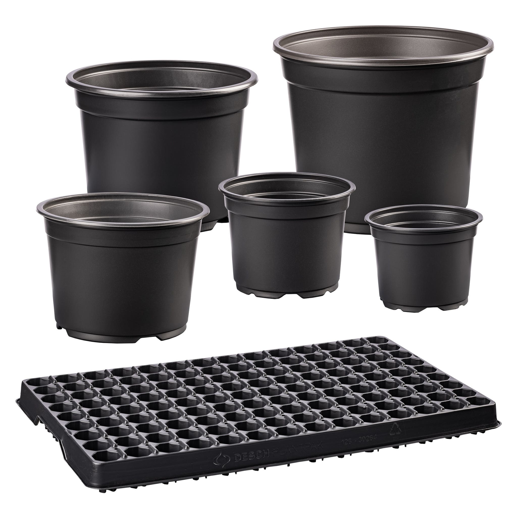 Ghiveci rotund, plastic, 15 cm, negru