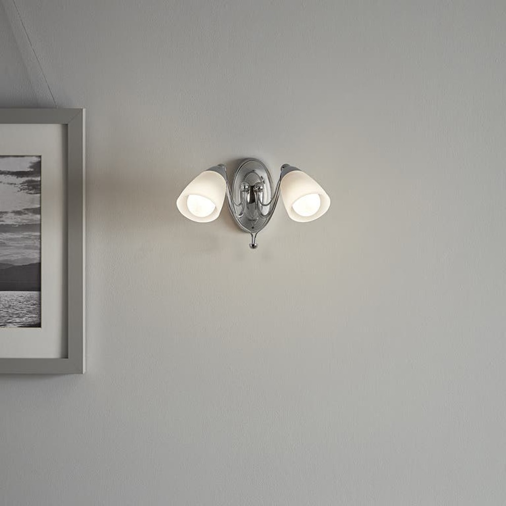Aplica de perete Trivia GoodHome, 2  E14, LED compatibil, argintiu