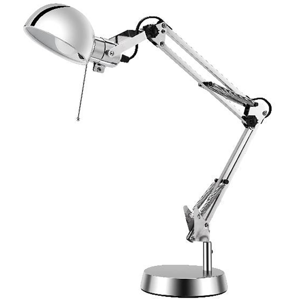 Veioza cap si brat regrabil GOODHOME Bakossi, 1 bec incandescent, 40W, E14, IP20, argintiu