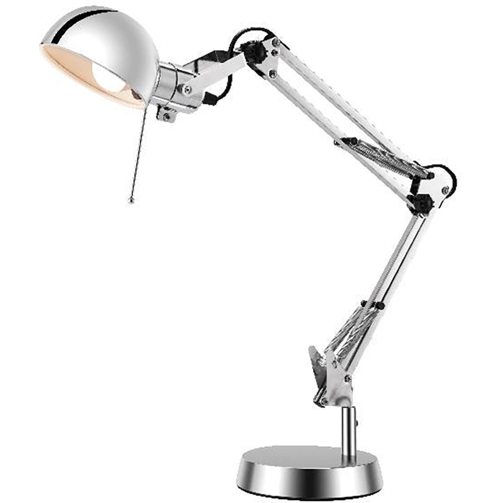 Veioza cap si brat regrabil GOODHOME Bakossi, 1 bec incandescent, 40W, E14, IP20, argintiu