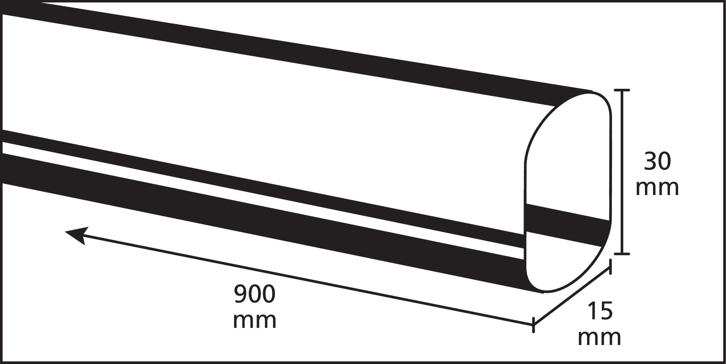 Bara dulap, alama, 90x3x1.5 cm, auriu