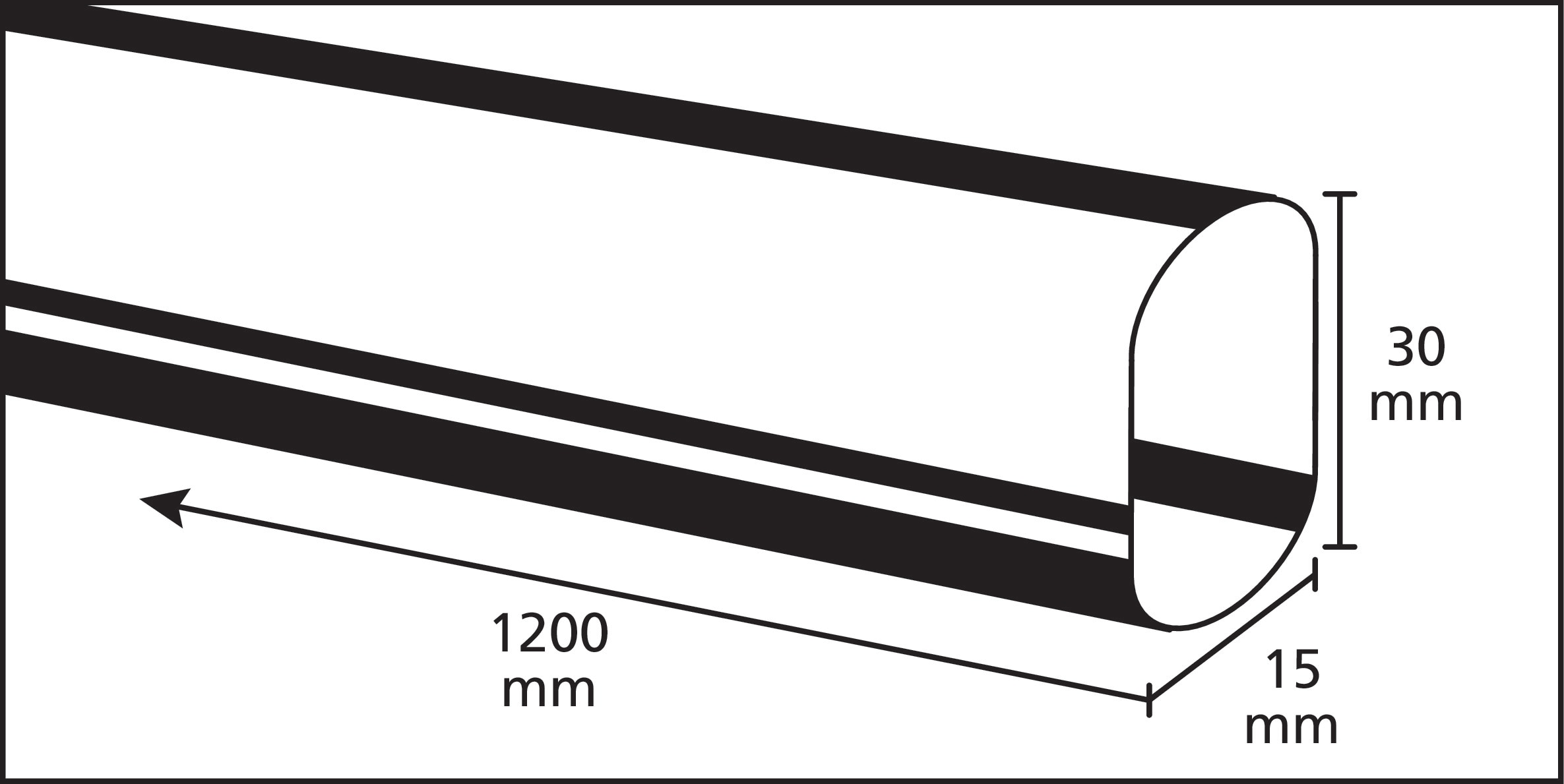 Bara dulap, otel, 120x3x1.5 cm, crom