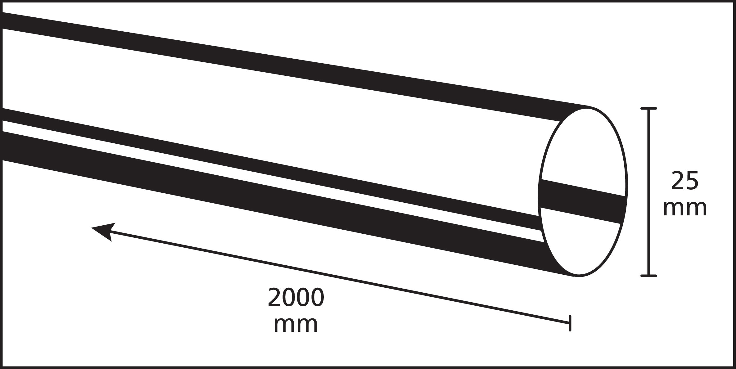 Bara Dulap 25X2000Mm Rotund Alb