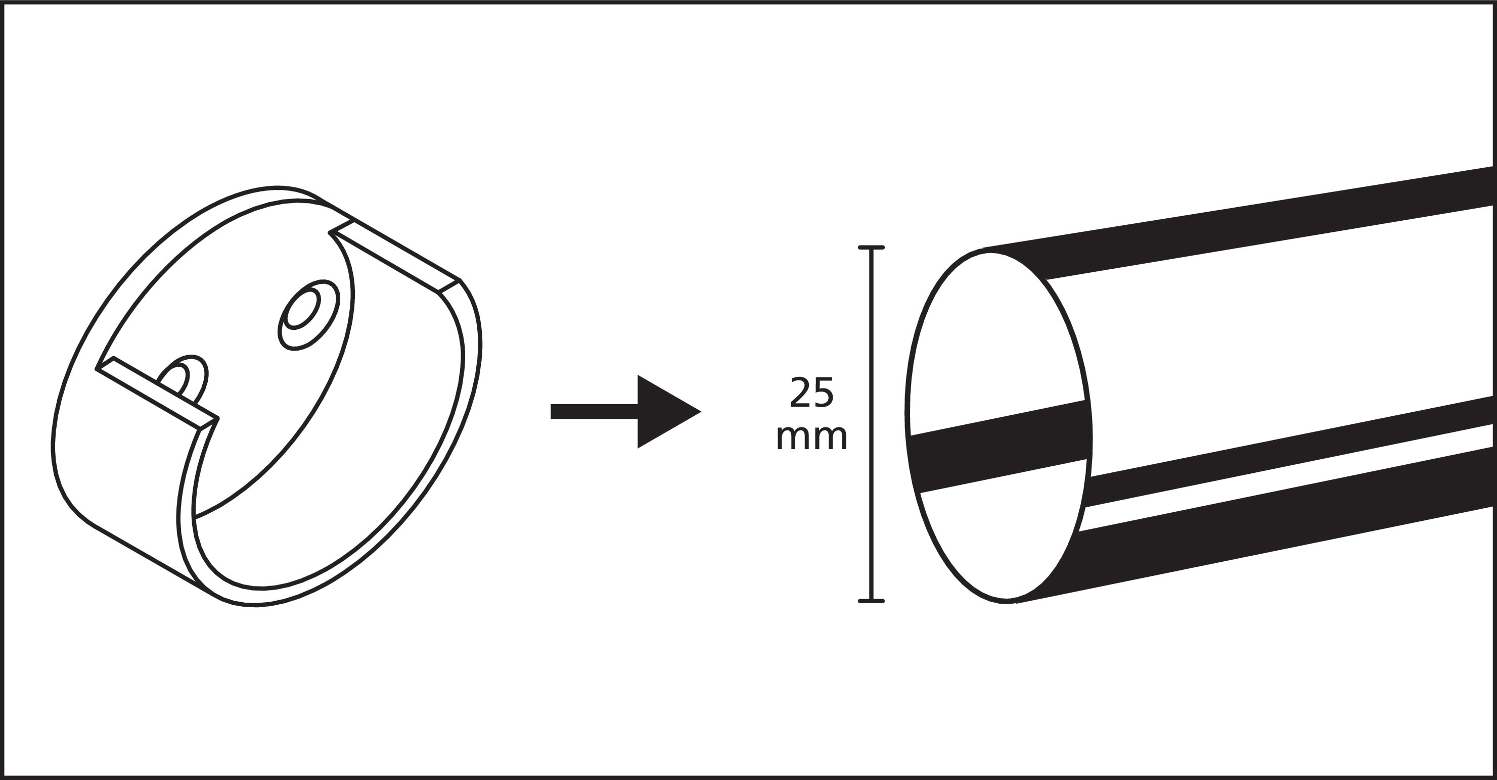 Suport Bara Dulap 25Mm Rotund Alb