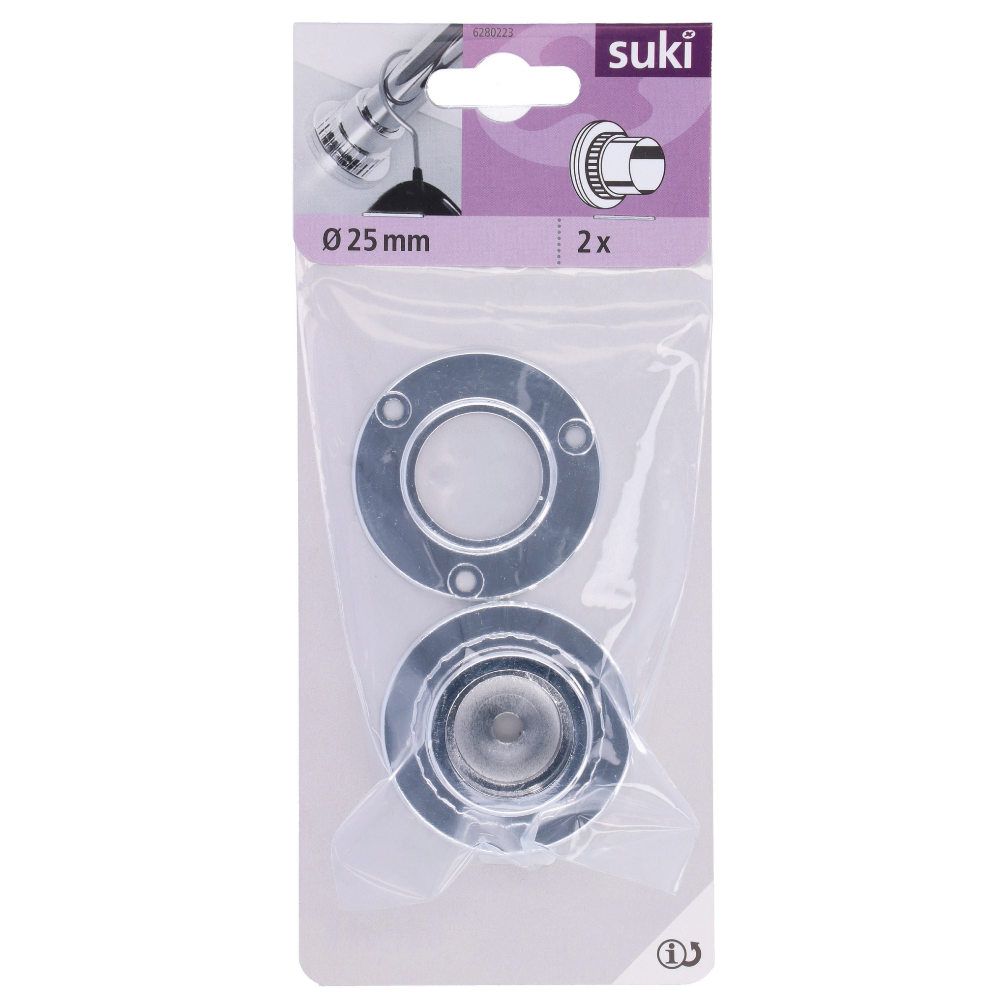 Suport Bara Dulap 25Mm Rotund Crom