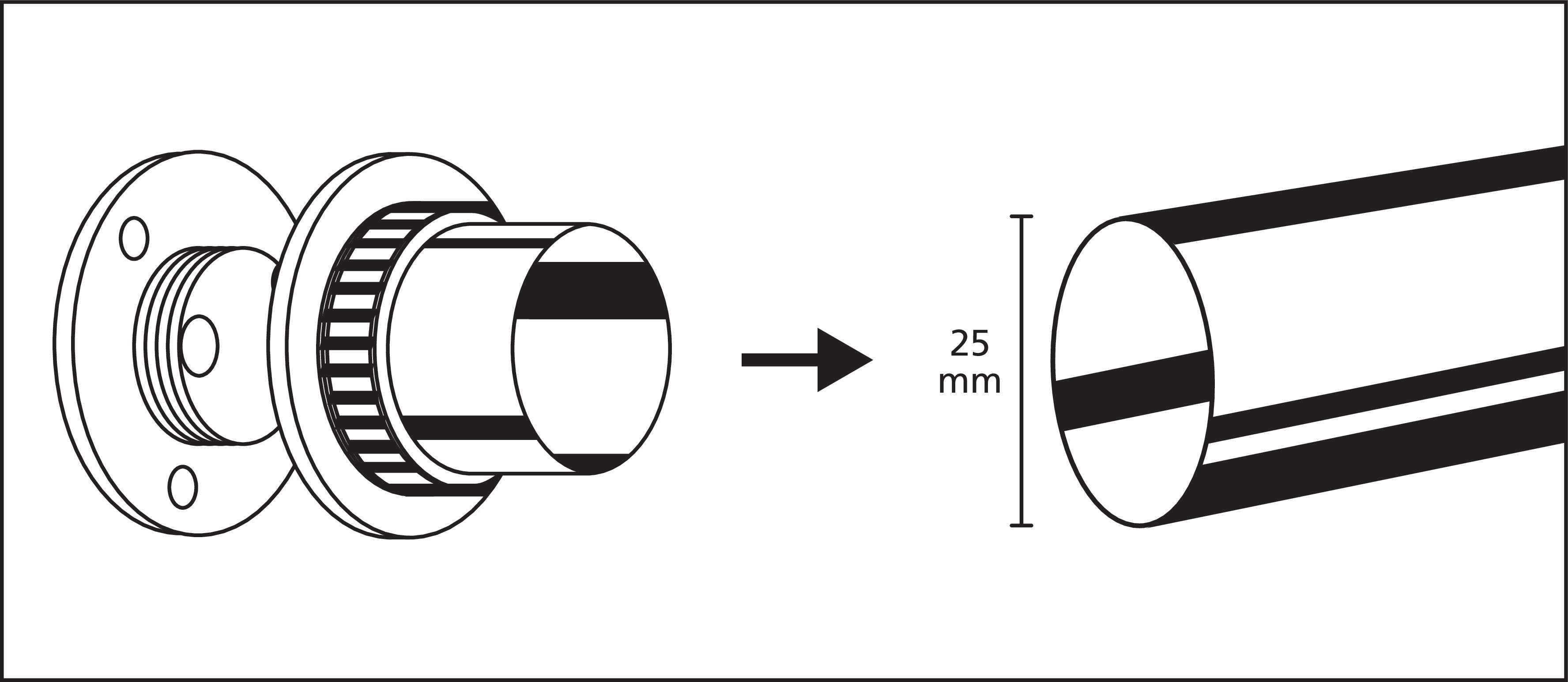 Suport Bara Dulap 25Mm Rotund Crom