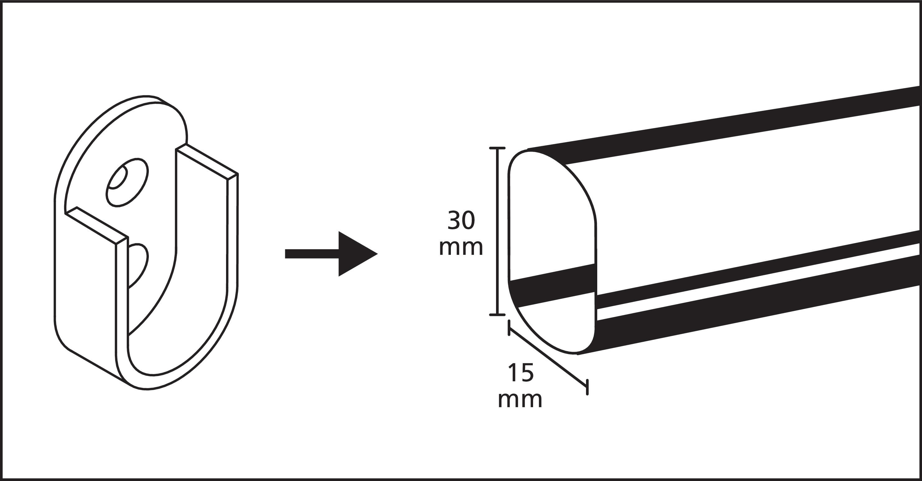 Suport Bara Dulap 30X15Mm Alamit