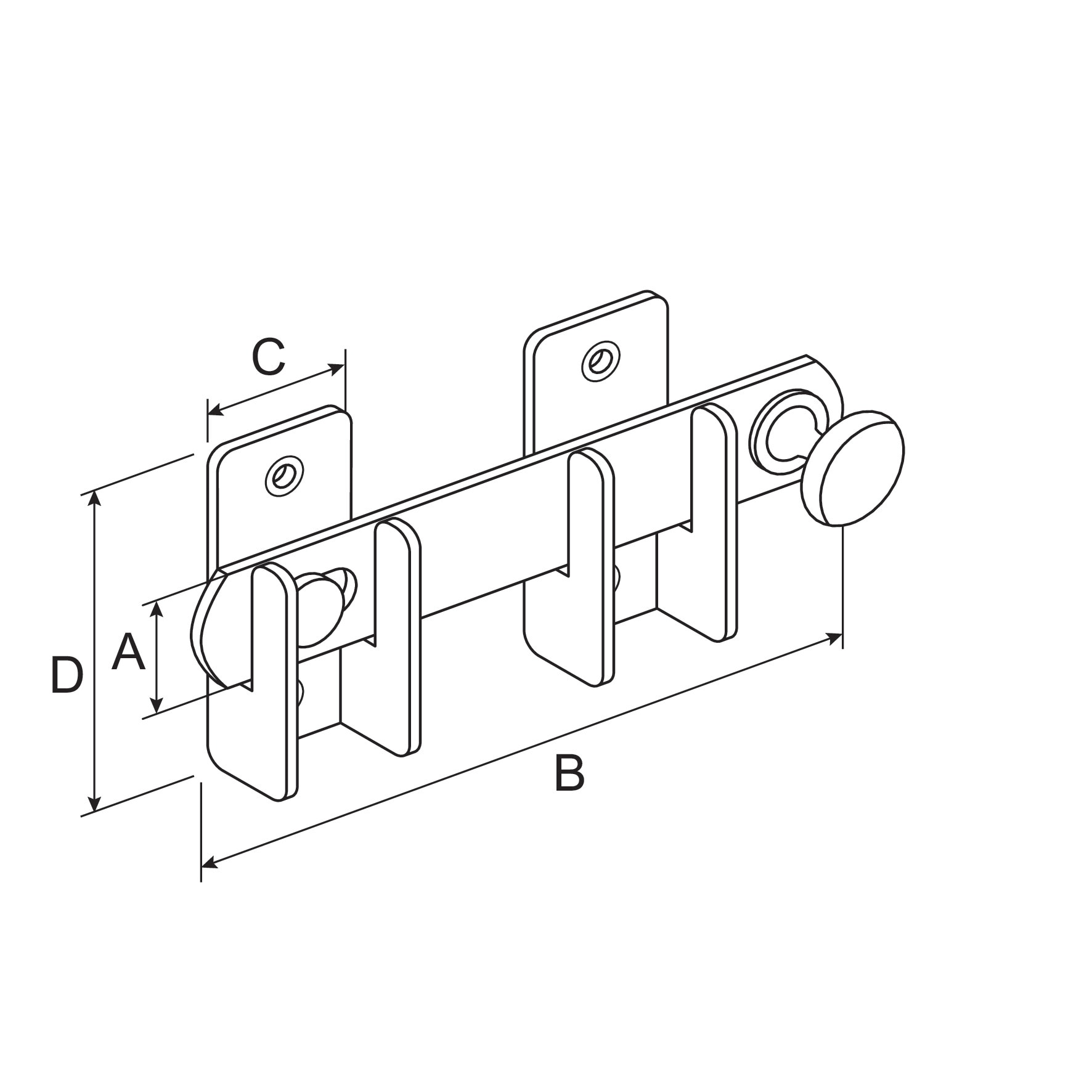 Zavor, 120 x 20 mm, metal, argintiu
