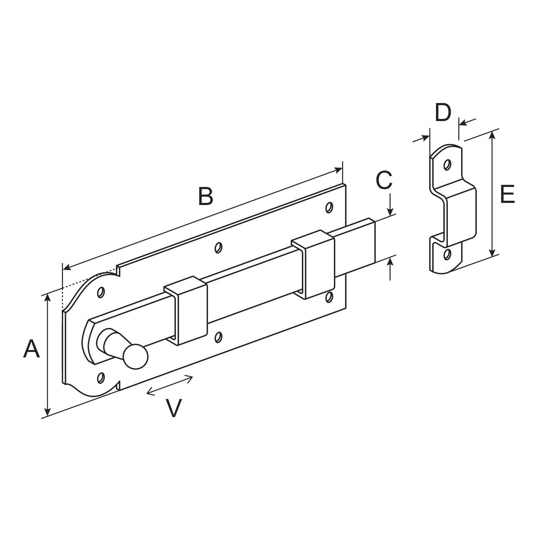 Ivar Cu Lacat Cu Clama 100Mm Znc