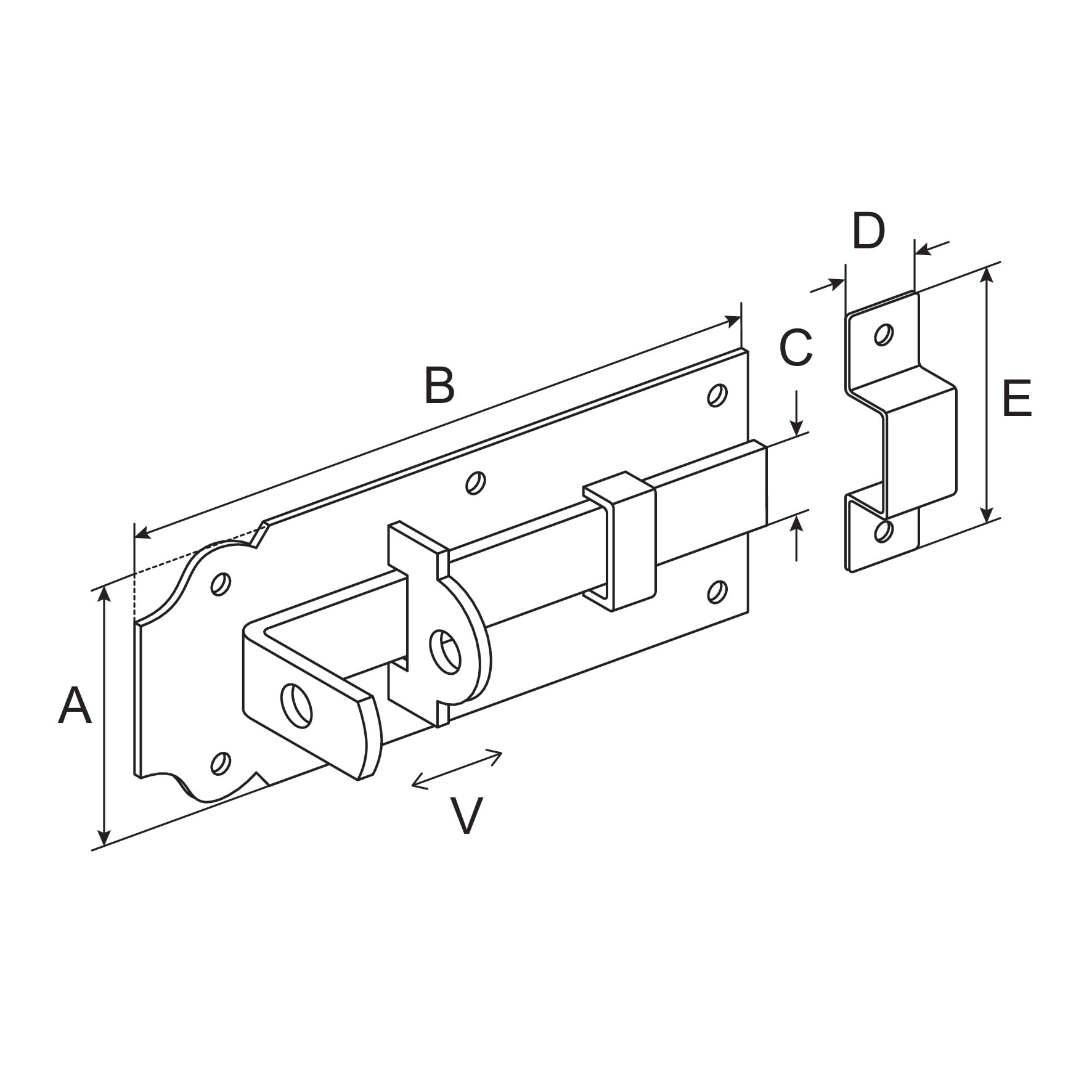 Ivar Cu Lacat Cu Clama 140Mm Znc