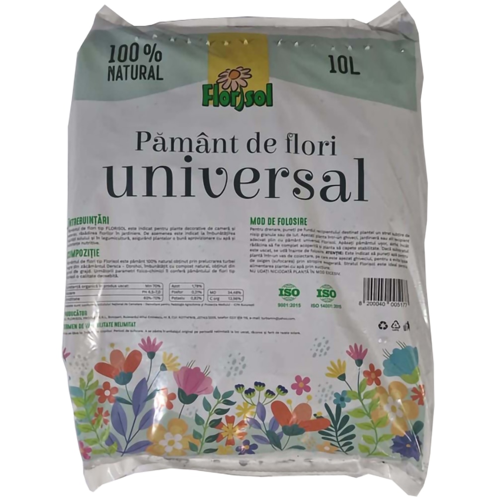 Pamant de flori tip Florisol, 10L