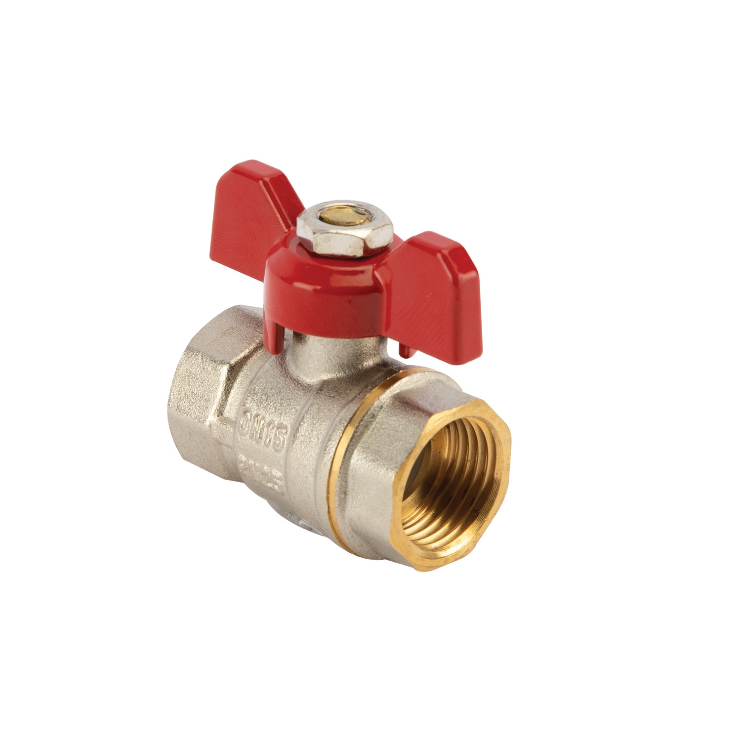 Robinet trecere fluture din alama, racord 1/2, FF