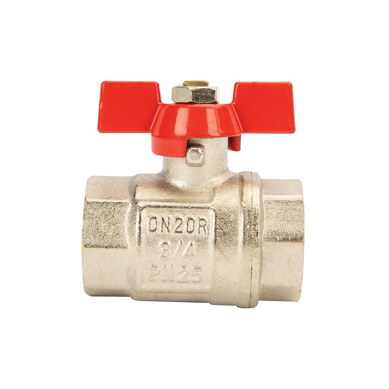 Robinet trecere fluture din alama, racord 3/4, FF