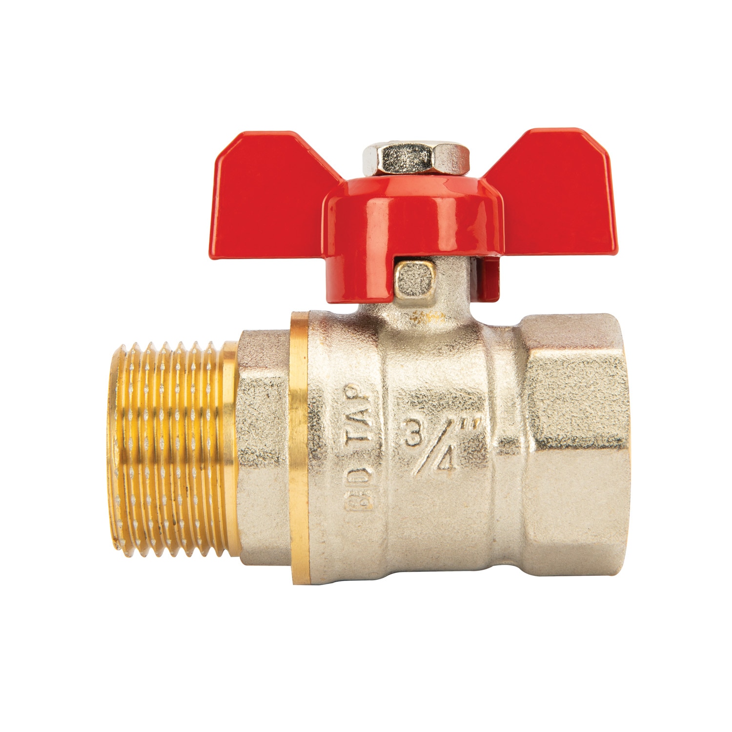 Robinet trecere fluture din alama, racord 3/4, MF