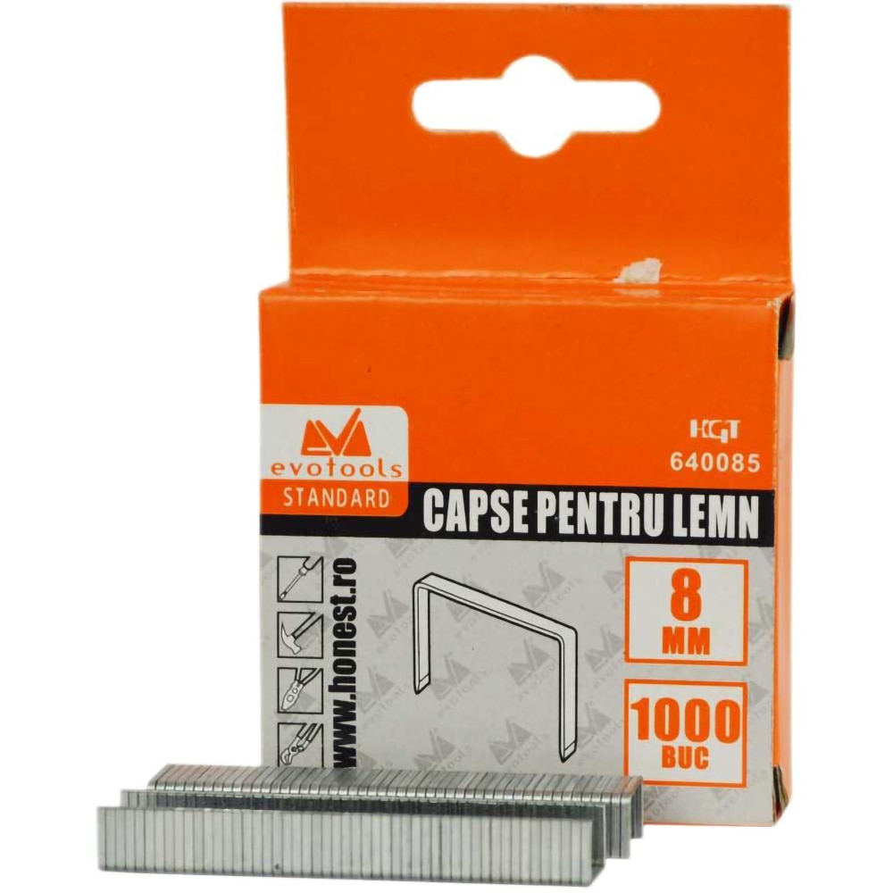Capse pentru lemn EvoTools 640085, 8 x 1.2 mm, 1000 buc