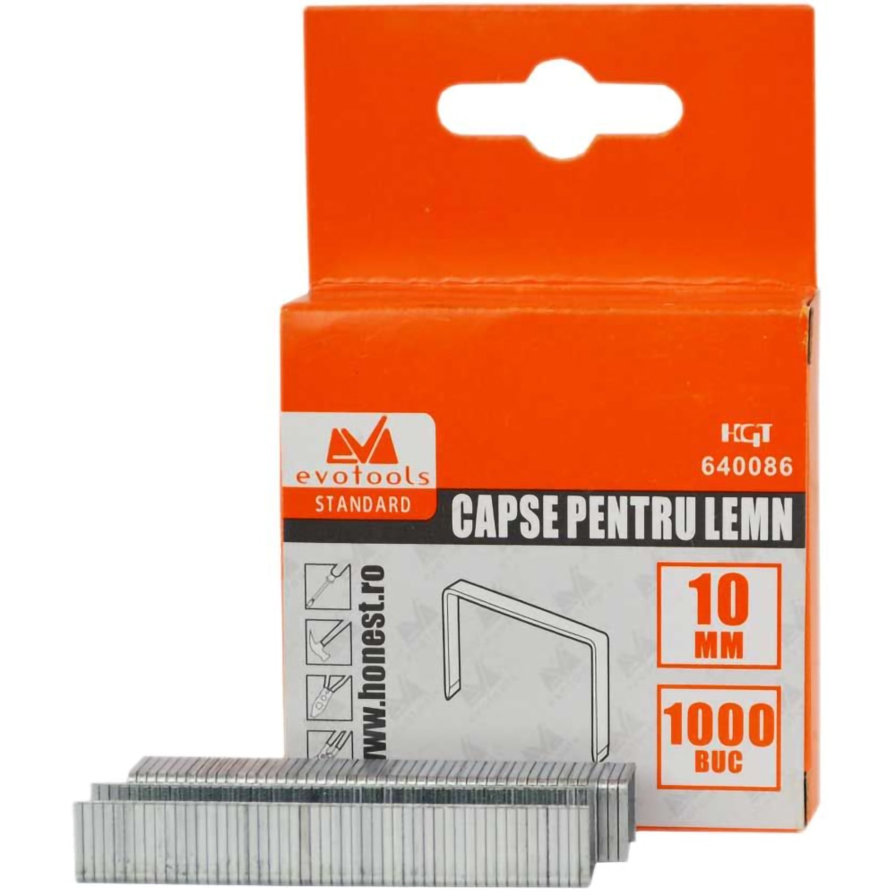 Capse pentru lemn Evotools 640086, 10 x 1.2 mm, 1000 buc