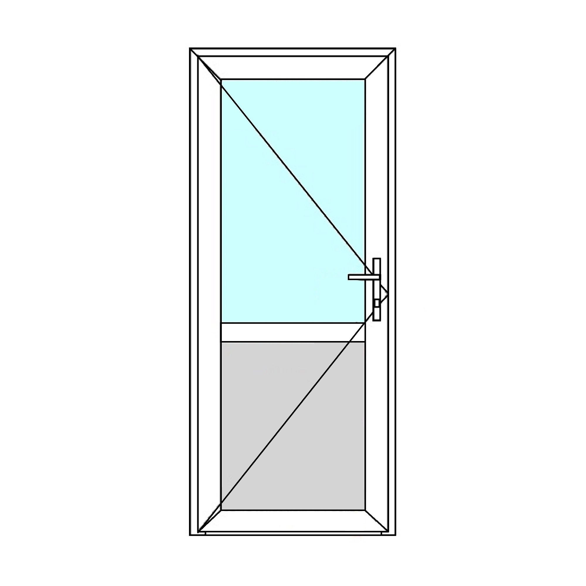 Usa termopan PVC exterior, batanta, cu geam, 4 C, 2/3, alb, dreapta, simpla deschidere, 78 x 205 cm  Aplast