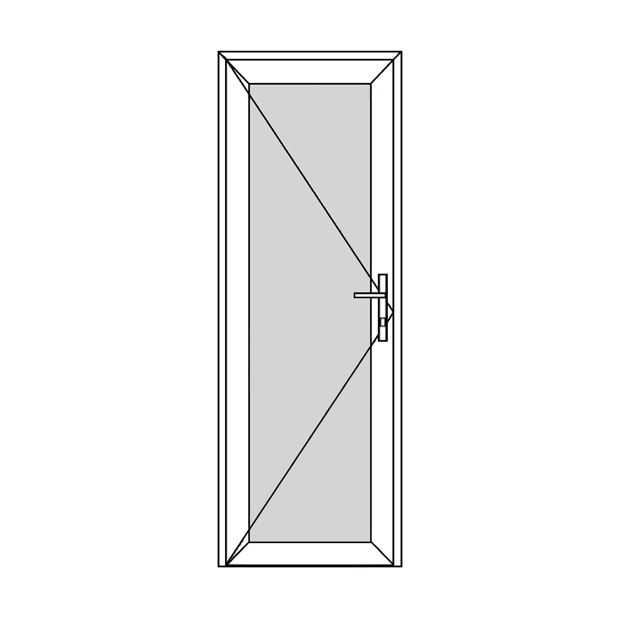 Usa termopan PVC exterior, batanta, plina, 4 C, alb, dreapta, simpla deschidere, 78 x 205 cm  Aplast