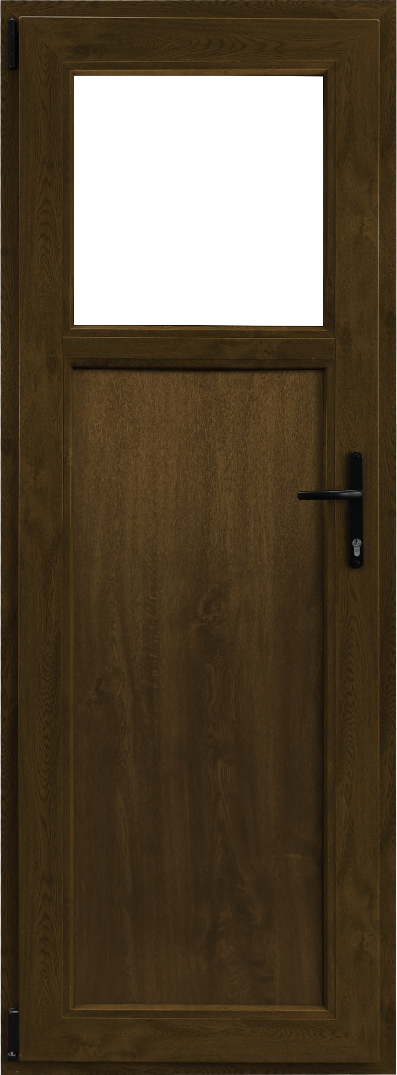 Usa termopan PVC exterior, batanta, cu geam, 6 C, 1/3, maro, dreapta, simpla deschidere, 88 x 205 cm  Aplast