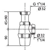 Sifon Reglabilvoar 1 Si 1.4