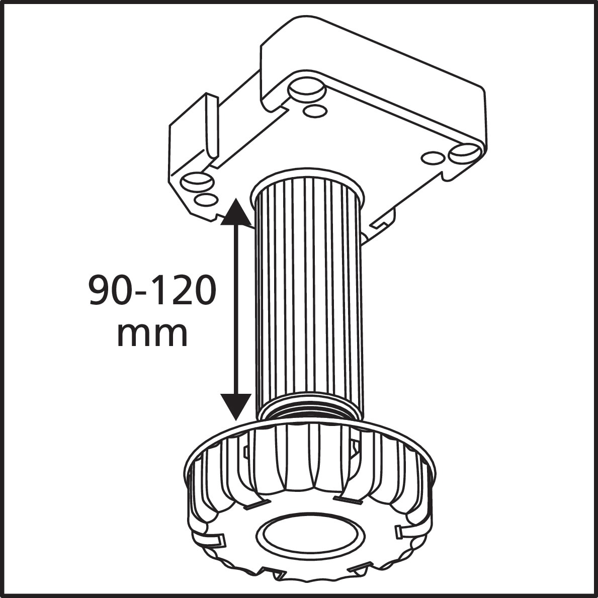 Picior Plastic Mobila 90120Mm
