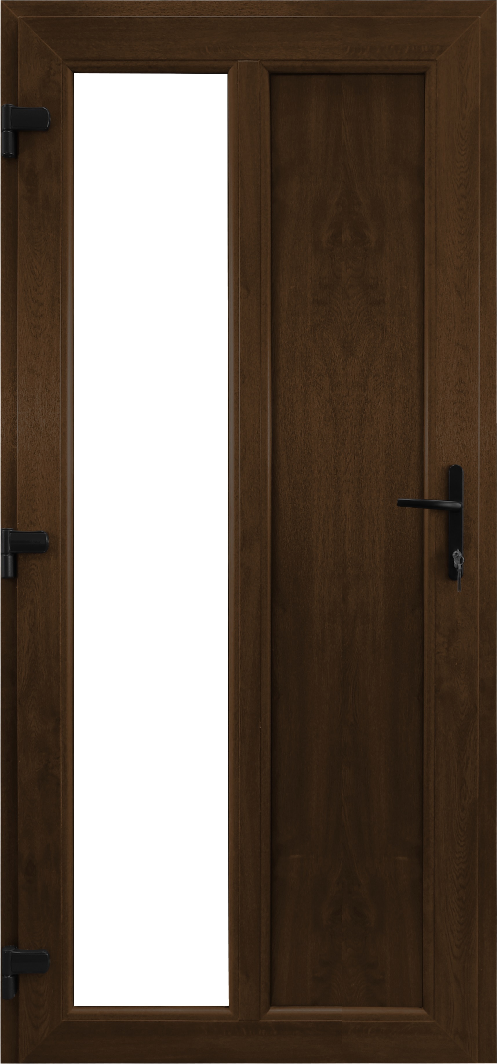 Usa termopan PVC exterior, batanta, cu geam, 6 C, maro, dreapta, simpla deschidere, 88 x 203 cm  Aplast