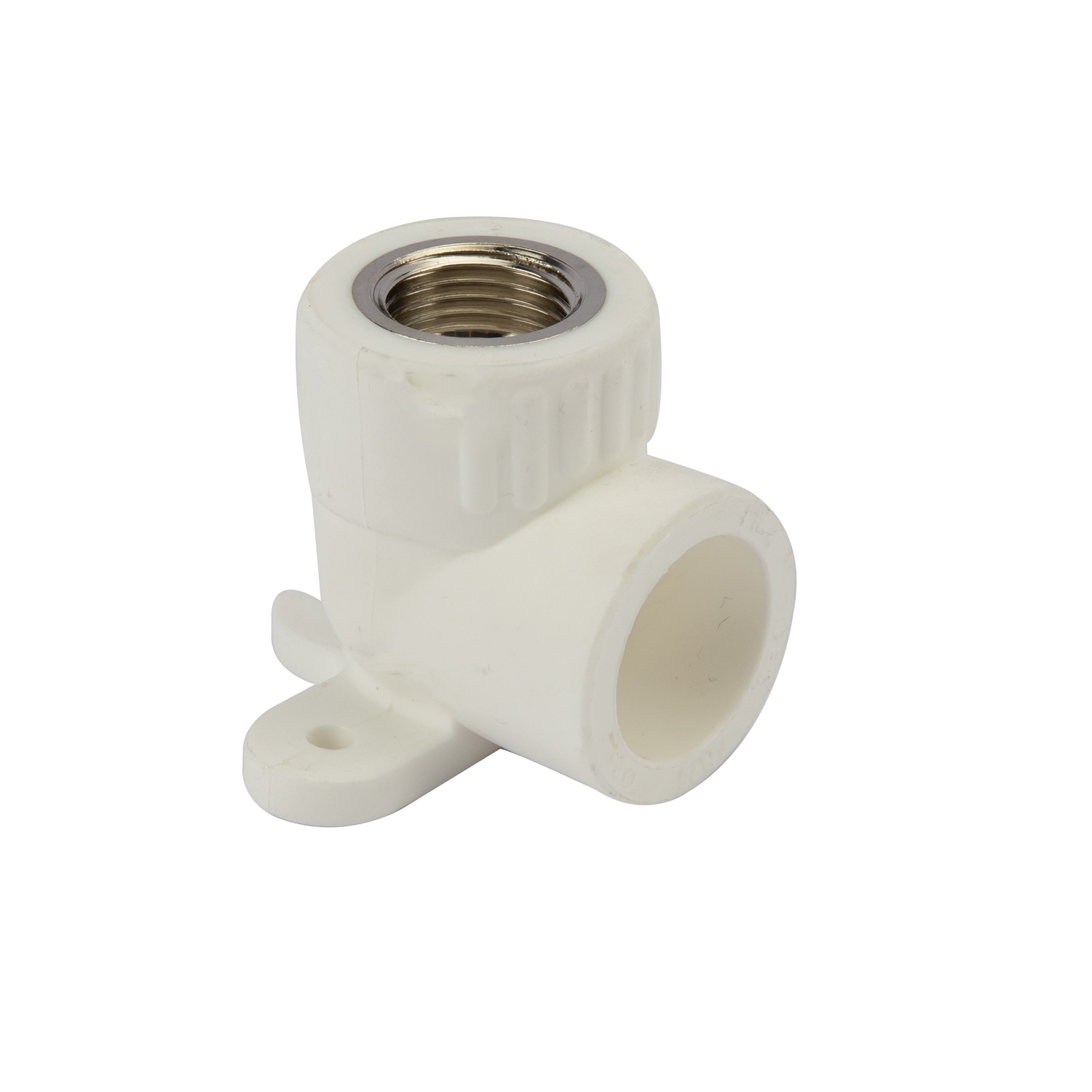 Cot perete plastic PPR, 25 mm, racord 1/2, unghi 90, simplu