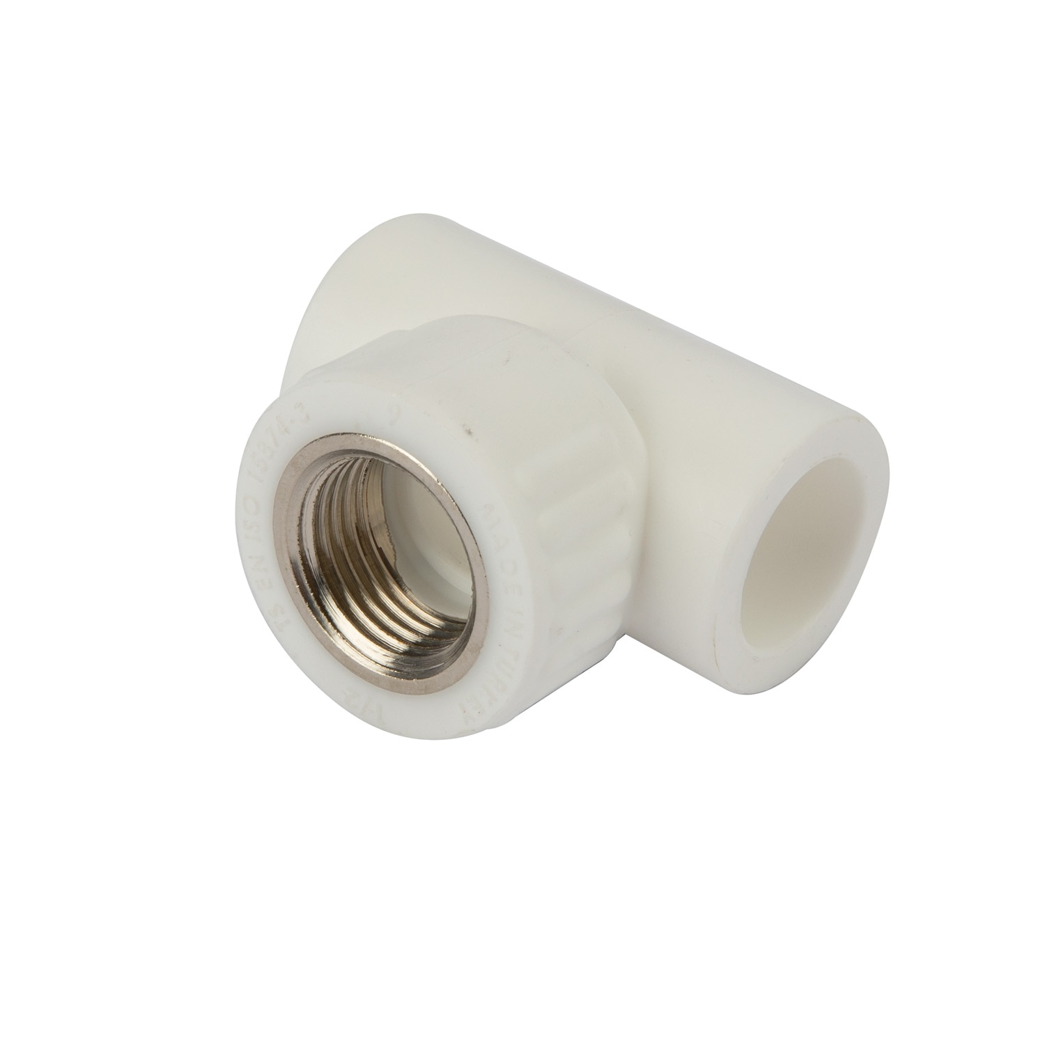 Teu PPR racord, 20 mm, racord 1/2, filet interior, alb