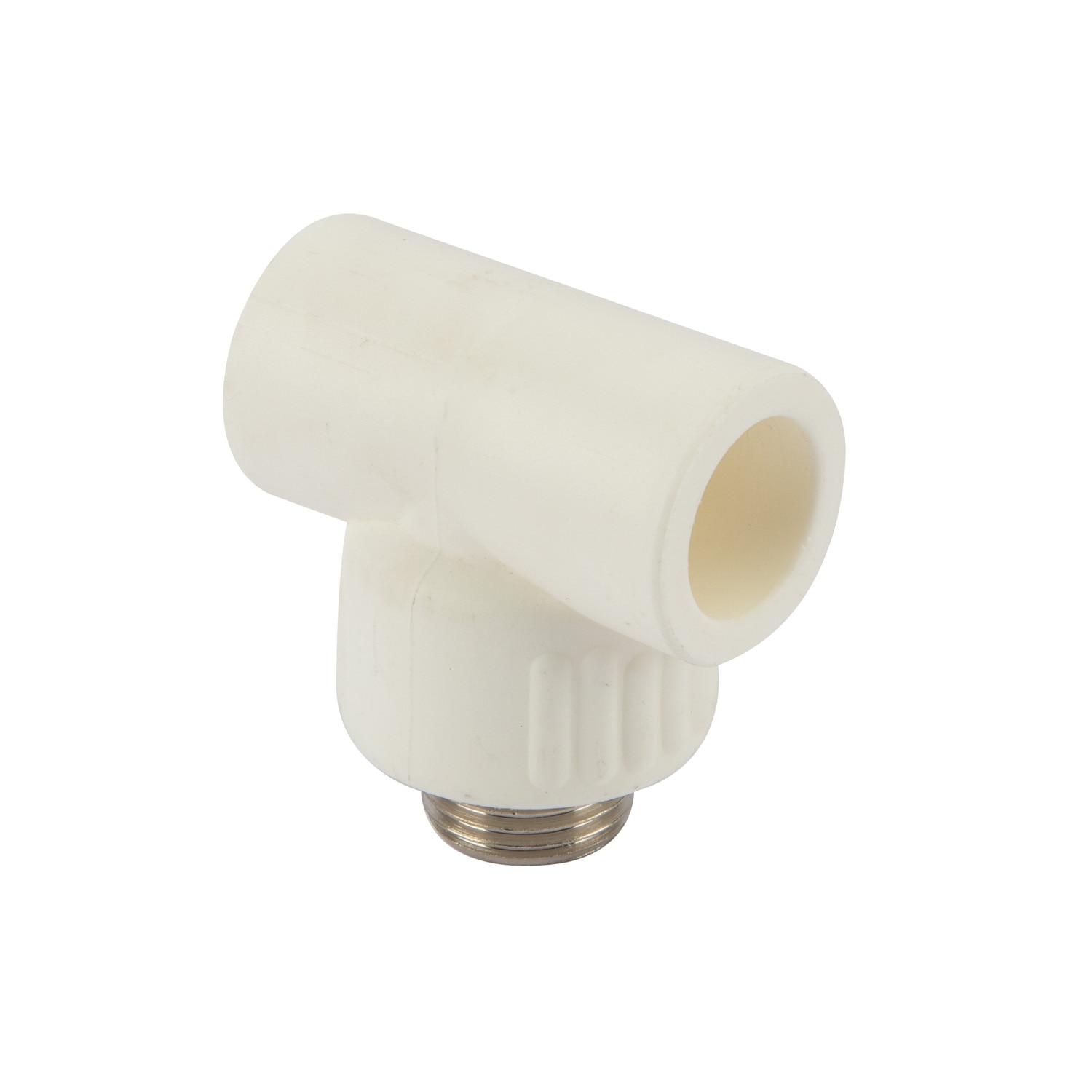 Teu PPR racord, 20 mm, racord 1/2, filet exterior, alb