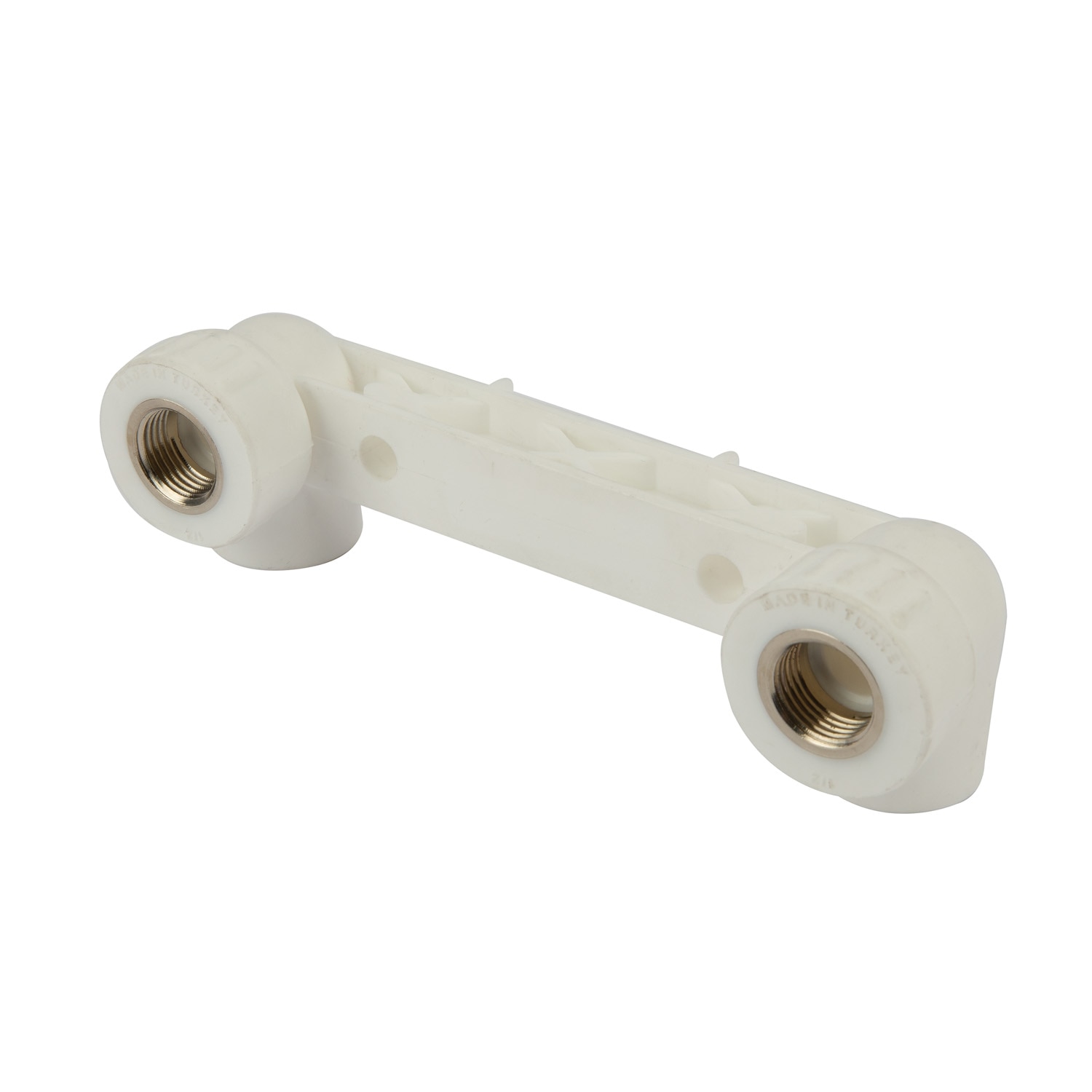 Cot perete plastic PPR, 20 mm, racord 1/2, unghi 90, dublu