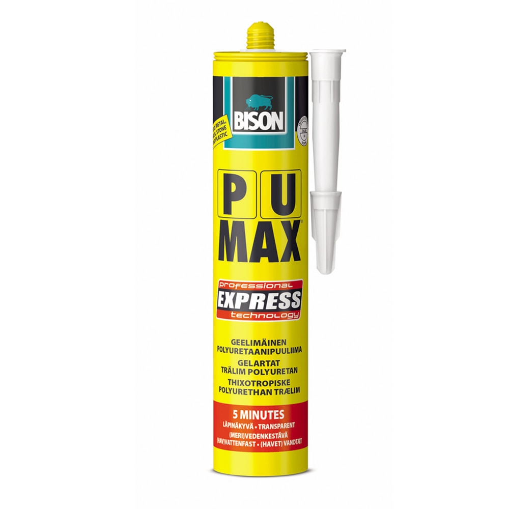 Adeziv poliuretanic pentru lemn, transparent, 310 ml • Bison PU Max Timber Express