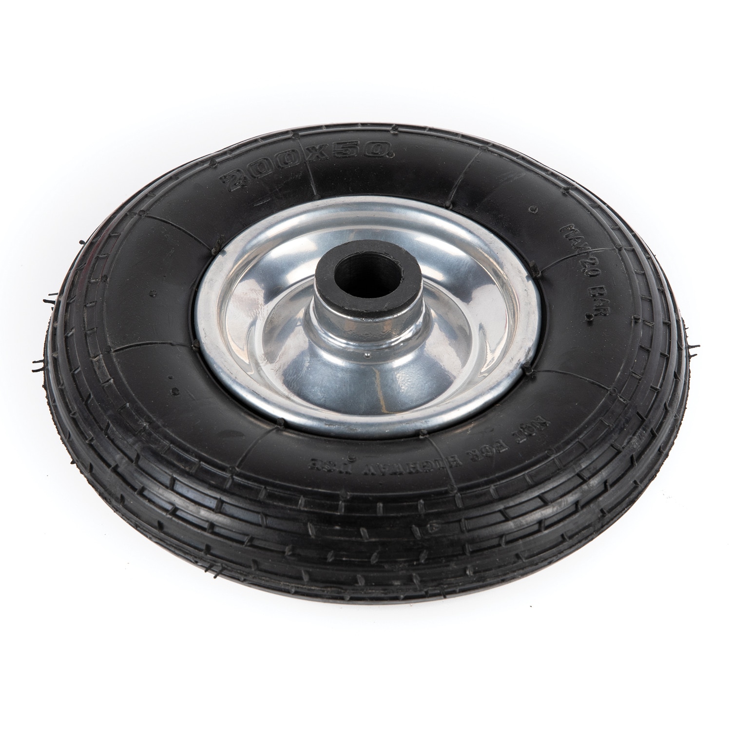 Roata pneumatica cauciuc 200 x 50 mm alezaj 20 mm, 75 kg 